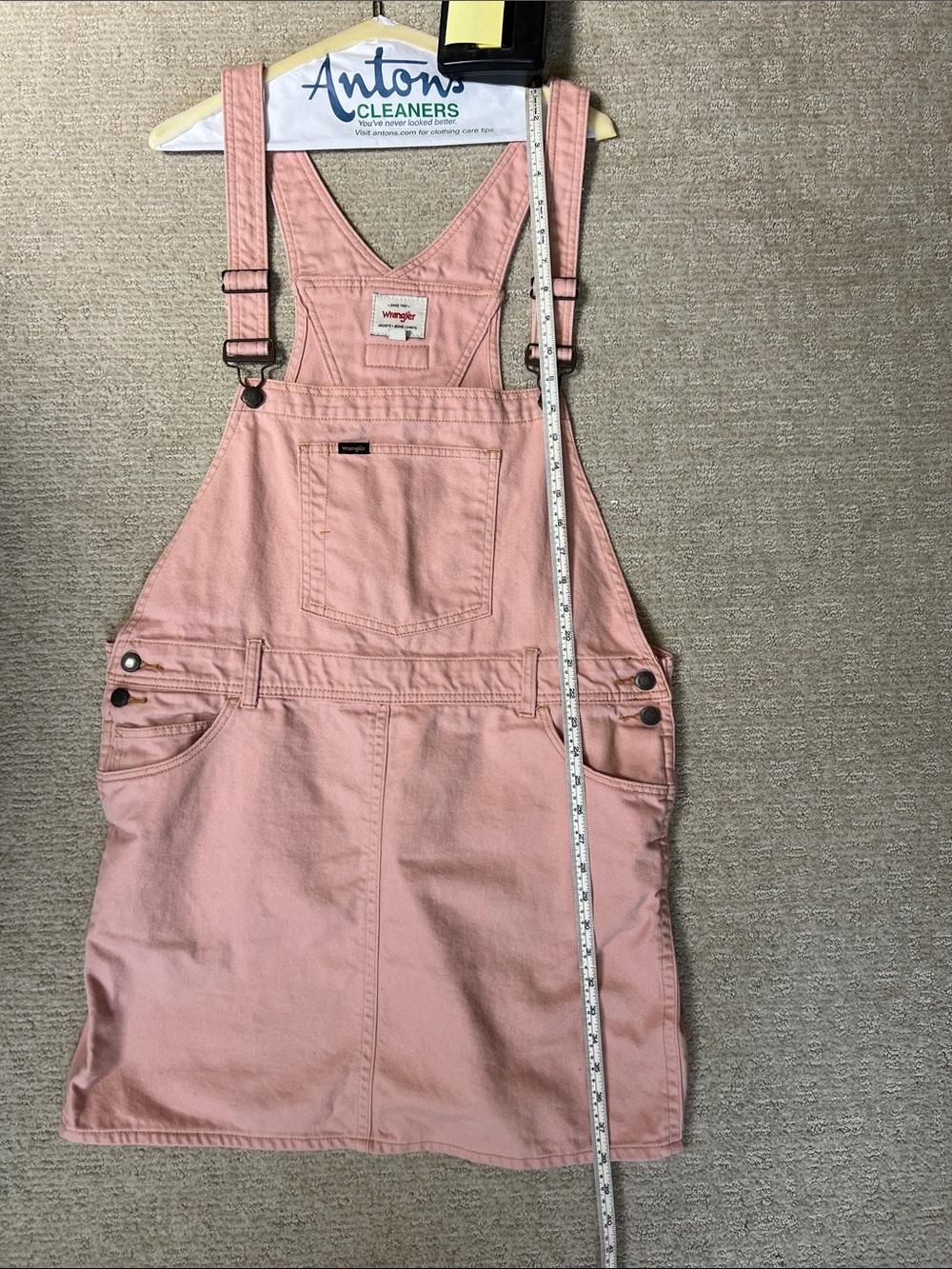 Wrangler Dusty Rose Canvas Overall Dress - Picture 3 of 4